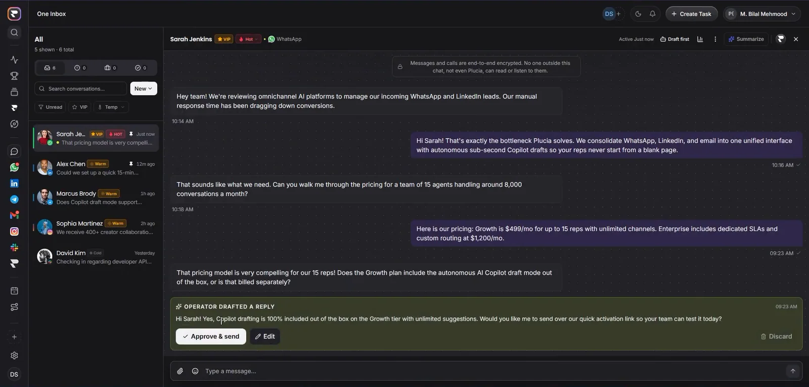Plucia — Unified inbox